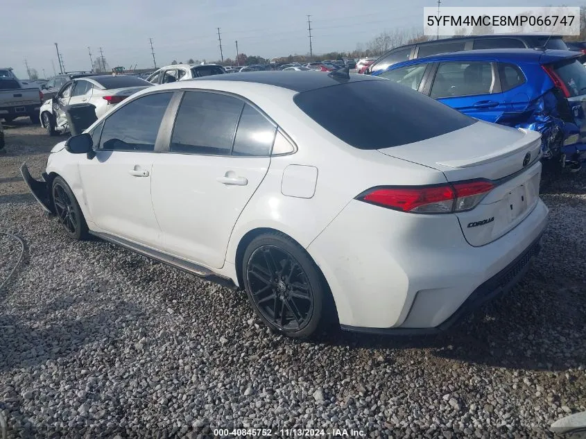 2021 Toyota Corolla Se Apex Edition VIN: 5YFM4MCE8MP066747 Lot: 40845752