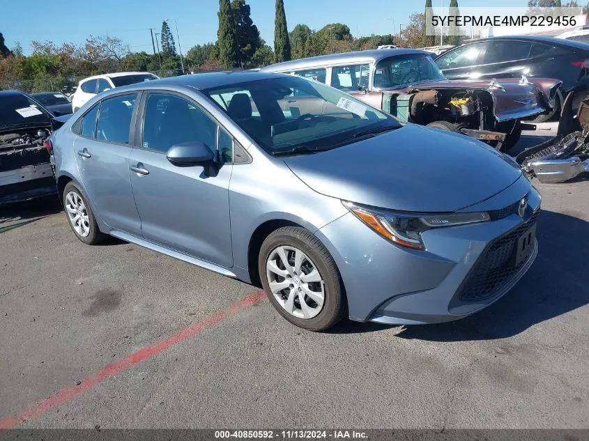 2021 Toyota Corolla Le VIN: 5YFEPMAE4MP229456 Lot: 40850592