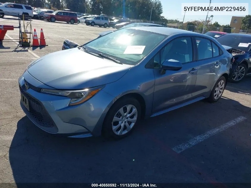 2021 Toyota Corolla Le VIN: 5YFEPMAE4MP229456 Lot: 40850592