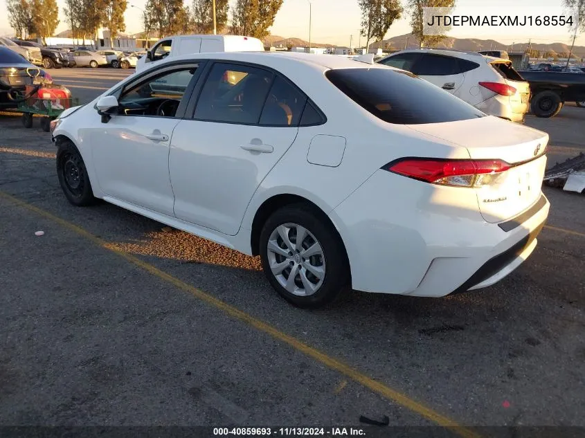 2021 Toyota Corolla Le VIN: JTDEPMAEXMJ168554 Lot: 40859693