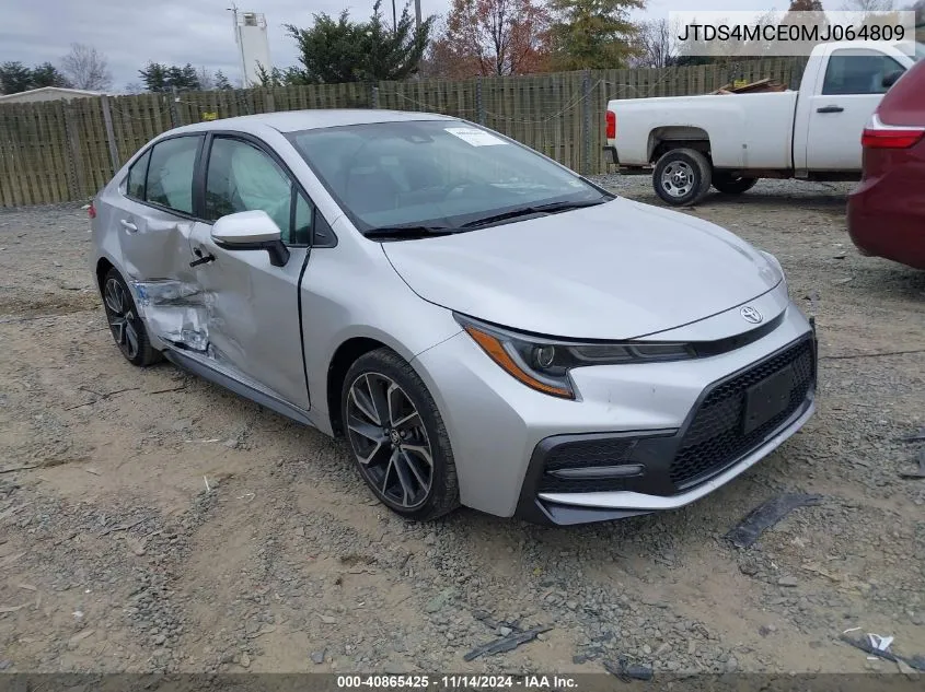 2021 Toyota Corolla Se VIN: JTDS4MCE0MJ064809 Lot: 40865425