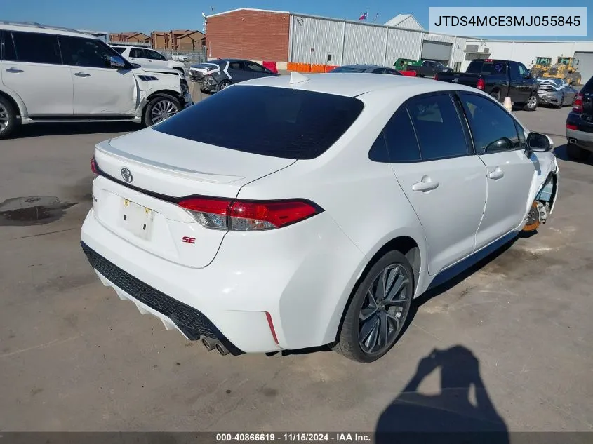 2021 Toyota Corolla Se VIN: JTDS4MCE3MJ055845 Lot: 40866619