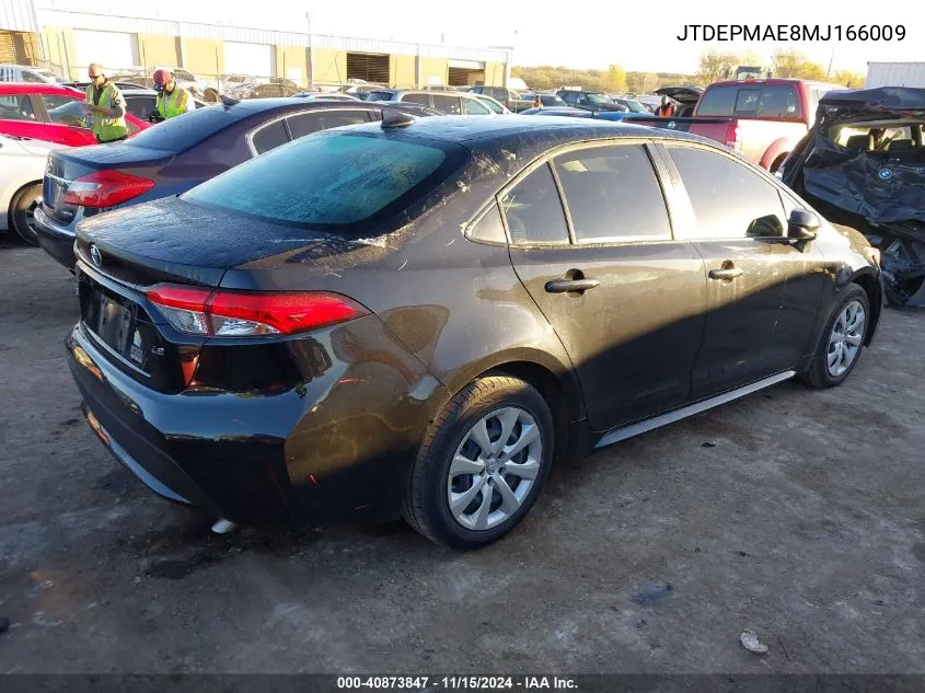 2021 Toyota Corolla Le VIN: JTDEPMAE8MJ166009 Lot: 40873847