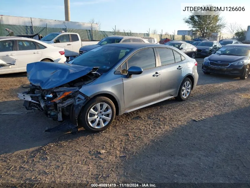 2021 Toyota Corolla Le VIN: JTDEPMAE2MJ126606 Lot: 40891419