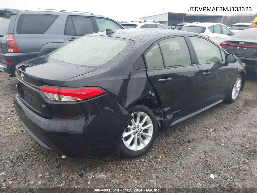 2021 Toyota Corolla Le VIN: JTDVPMAE3MJ133323 Lot: 40913514