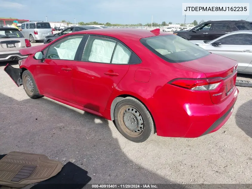 2021 Toyota Corolla Le VIN: JTDEPMAE8MJ162235 Lot: 40915401