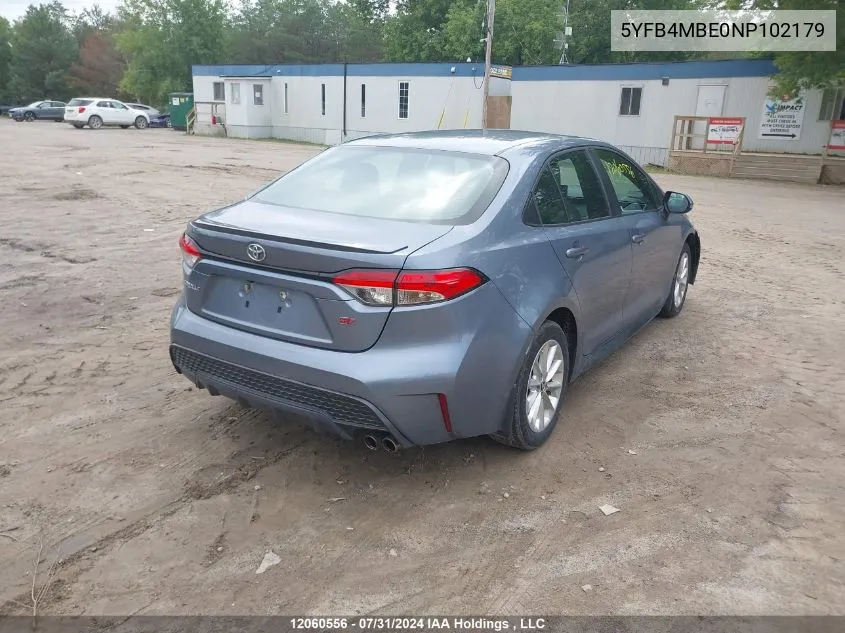 2022 Toyota Corolla Se VIN: 5YFB4MBE0NP102179 Lot: 12060556