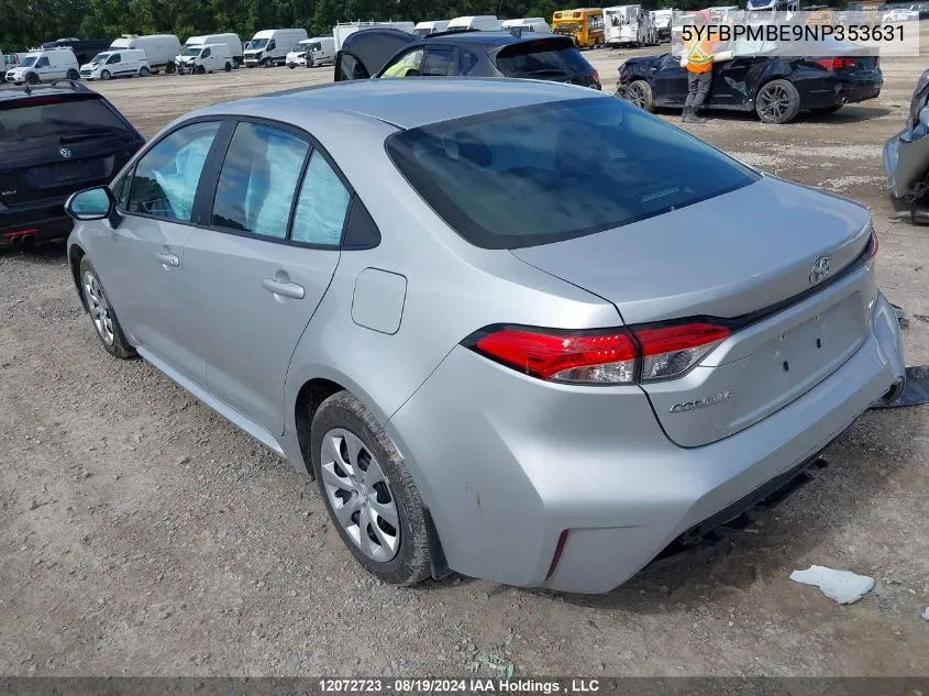 5YFBPMBE9NP353631 2022 Toyota Corolla Le