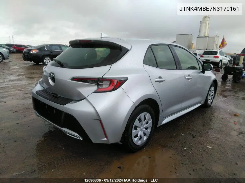 2022 Toyota Corolla Se VIN: JTNK4MBE7N3170161 Lot: 12096836