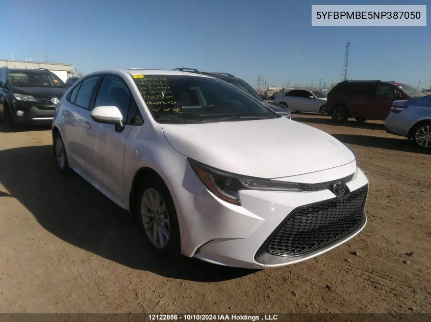 2022 Toyota Corolla Le VIN: 5YFBPMBE5NP387050 Lot: 12122856