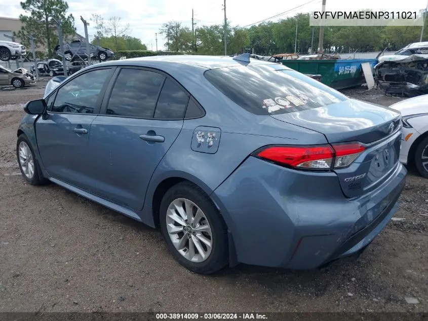 5YFVPMAE5NP311021 2022 Toyota Corolla Le