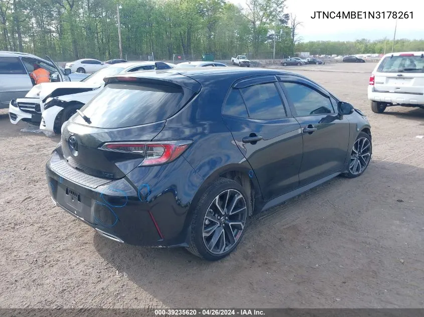 2022 Toyota Corolla Xse VIN: JTNC4MBE1N3178261 Lot: 39235620