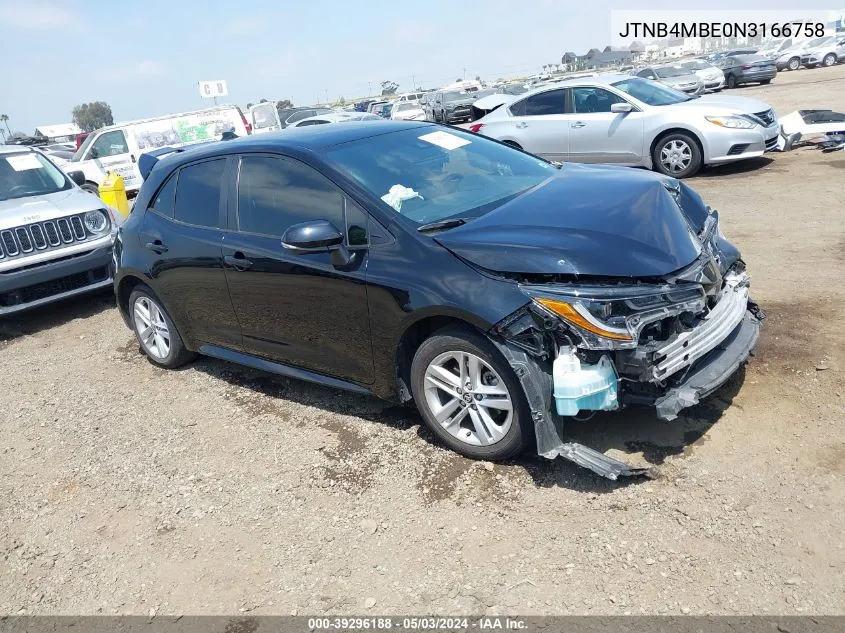 JTNB4MBE0N3166758 2022 Toyota Corolla Se