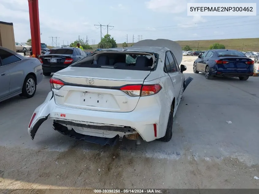 2022 Toyota Corolla Le VIN: 5YFEPMAE2NP300462 Lot: 39398250