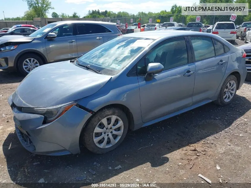 2022 Toyota Corolla Le VIN: JTDEPMAE5NJ196957 Lot: 39514293