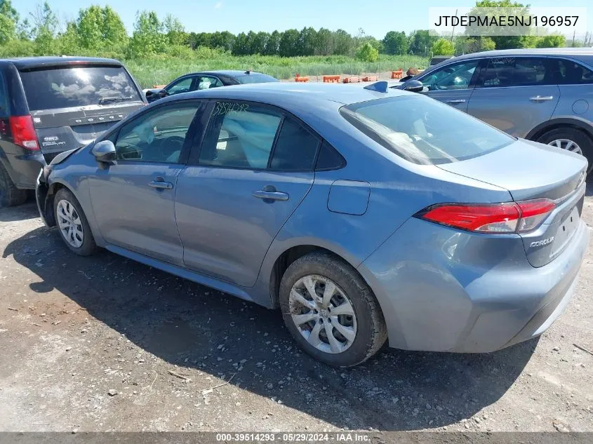 2022 Toyota Corolla Le VIN: JTDEPMAE5NJ196957 Lot: 39514293