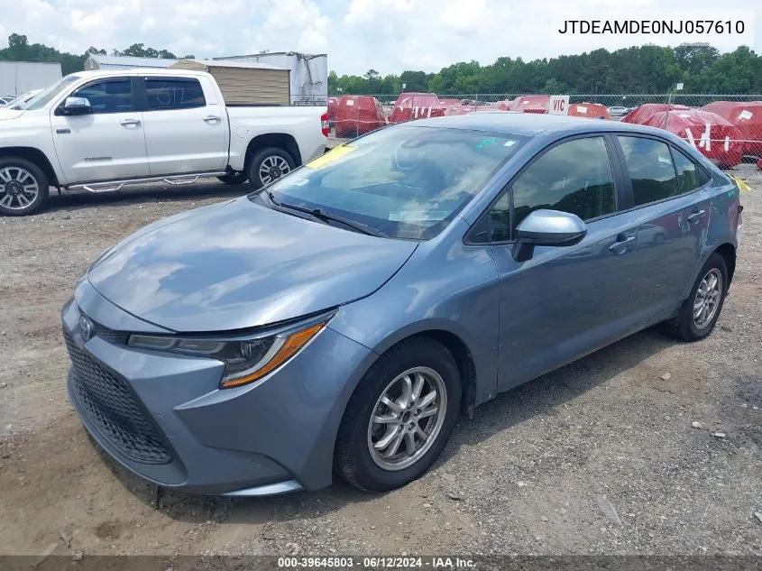 2022 Toyota Corolla Hybrid Le VIN: JTDEAMDE0NJ057610 Lot: 39645803