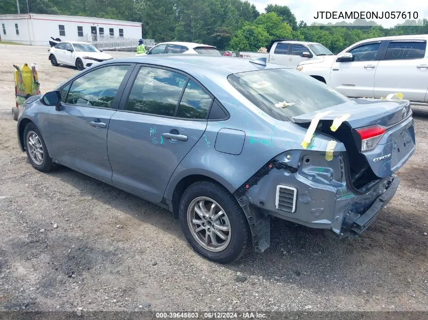 2022 Toyota Corolla Hybrid Le VIN: JTDEAMDE0NJ057610 Lot: 39645803