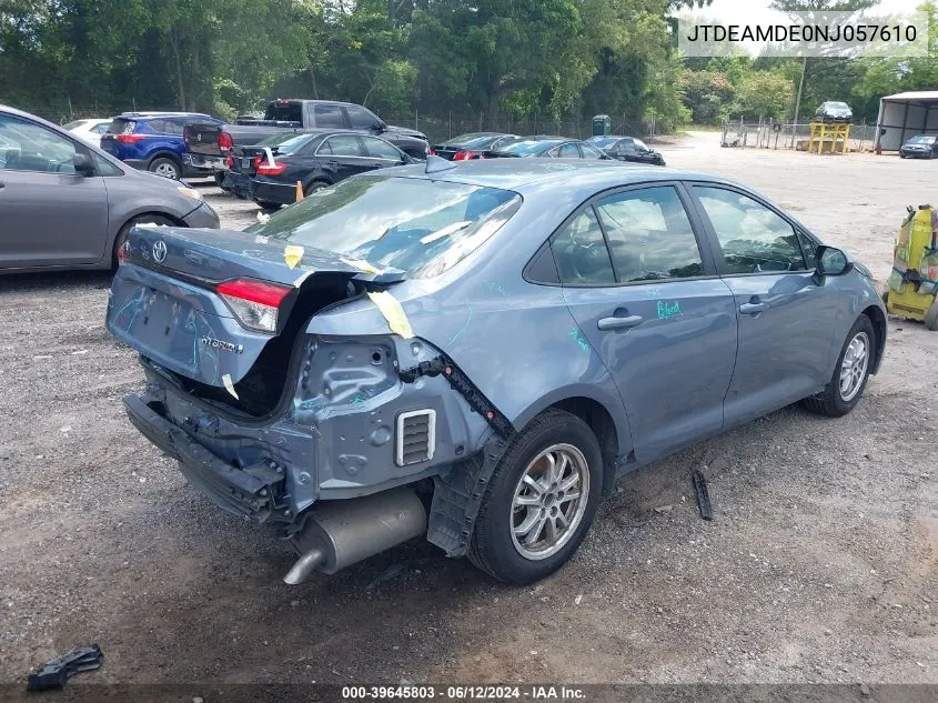 2022 Toyota Corolla Hybrid Le VIN: JTDEAMDE0NJ057610 Lot: 39645803