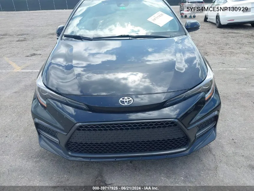 2022 Toyota Corolla Se VIN: 5YFS4MCE5NP130929 Lot: 39717925