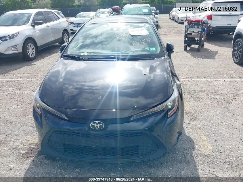 2022 Toyota Corolla Le VIN: JTDEPMAE0NJ216032 Lot: 39747918