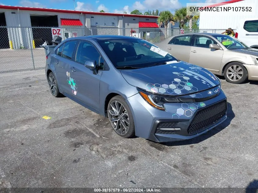 2022 Toyota Corolla Se VIN: 5YFS4MCE1NP107552 Lot: 39757579