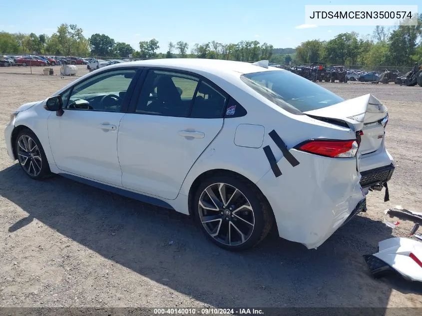 2022 Toyota Corolla Se VIN: JTDS4MCE3N3500574 Lot: 40140010