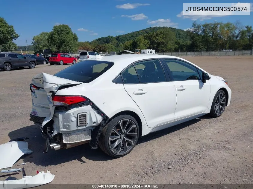 2022 Toyota Corolla Se VIN: JTDS4MCE3N3500574 Lot: 40140010