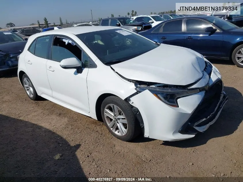 2022 Toyota Corolla Se VIN: JTND4MBE1N3179334 Lot: 40276927