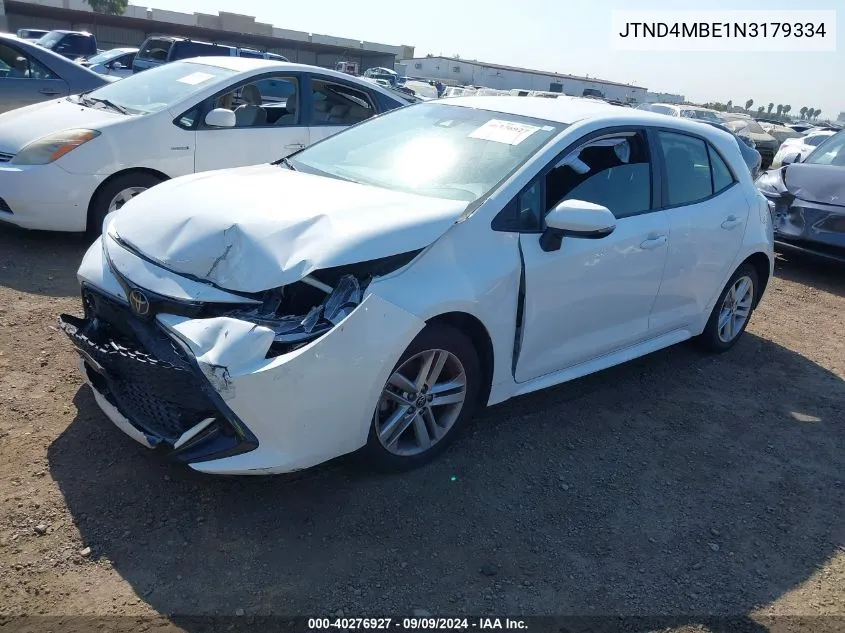 2022 Toyota Corolla Se VIN: JTND4MBE1N3179334 Lot: 40276927