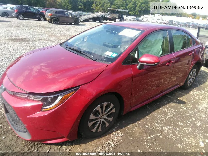 JTDEAMDE3NJ059562 2022 Toyota Corolla Hybrid Le