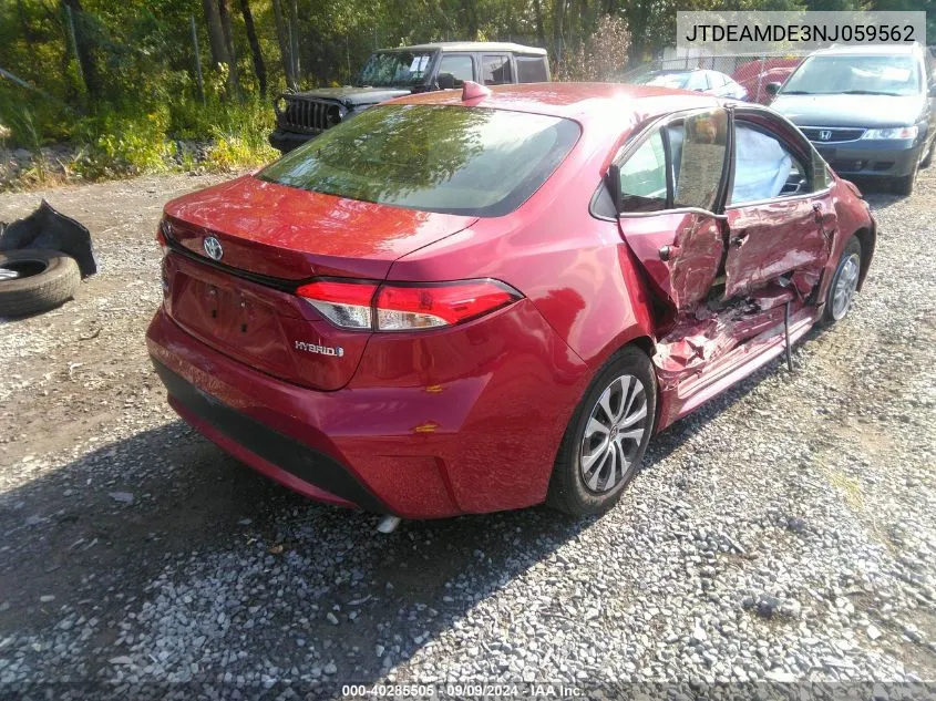 JTDEAMDE3NJ059562 2022 Toyota Corolla Hybrid Le