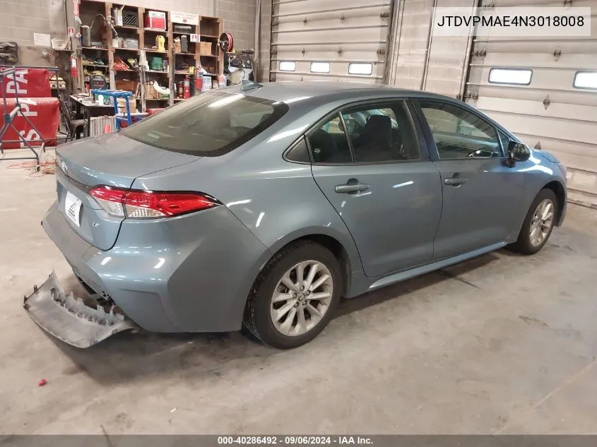 JTDVPMAE4N3018008 2022 Toyota Corolla Le