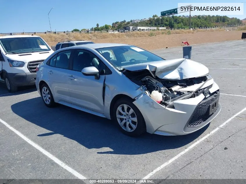 2022 Toyota Corolla Le VIN: 5YFEPMAE6NP282614 Lot: 40289053