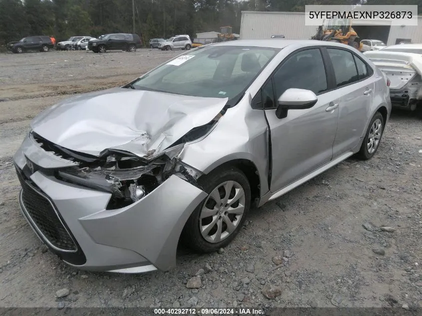 2022 Toyota Corolla Le VIN: 5YFEPMAEXNP326873 Lot: 40292712