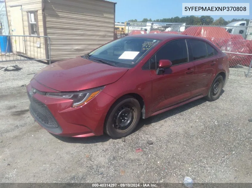 2022 Toyota Corolla Le VIN: 5YFEPMAEXNP370808 Lot: 40314297