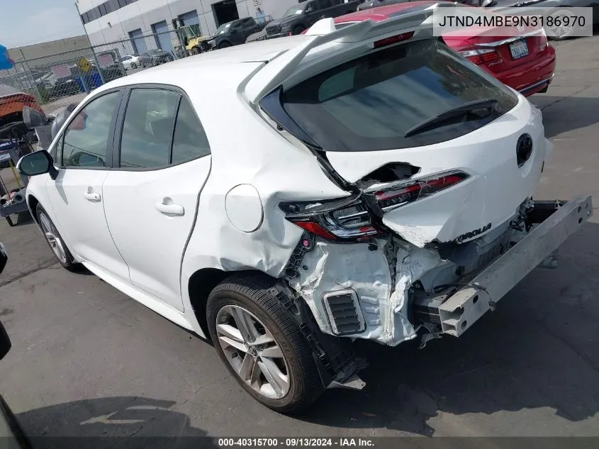 2022 Toyota Corolla Se VIN: JTND4MBE9N3186970 Lot: 40315700