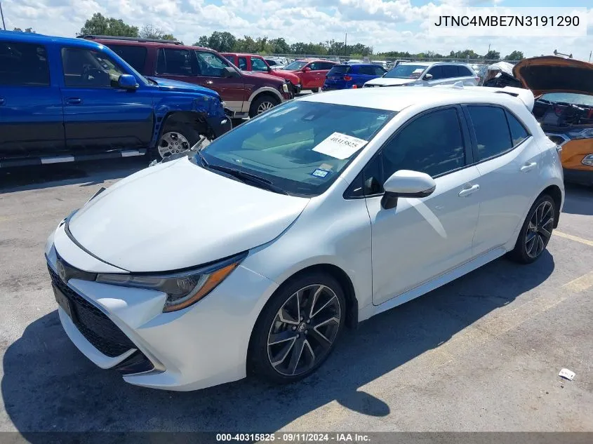 2022 Toyota Corolla Xse VIN: JTNC4MBE7N3191290 Lot: 40315825