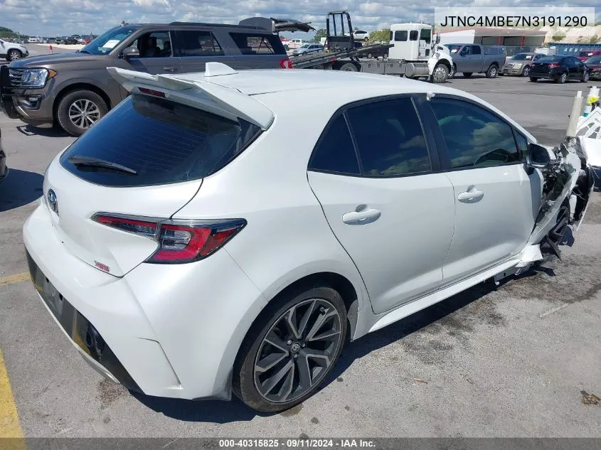 2022 Toyota Corolla Xse VIN: JTNC4MBE7N3191290 Lot: 40315825