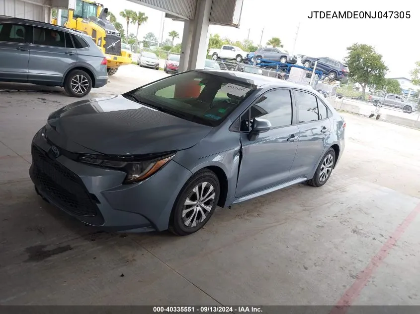 2022 Toyota Corolla Le VIN: JTDEAMDE0NJ047305 Lot: 40335551