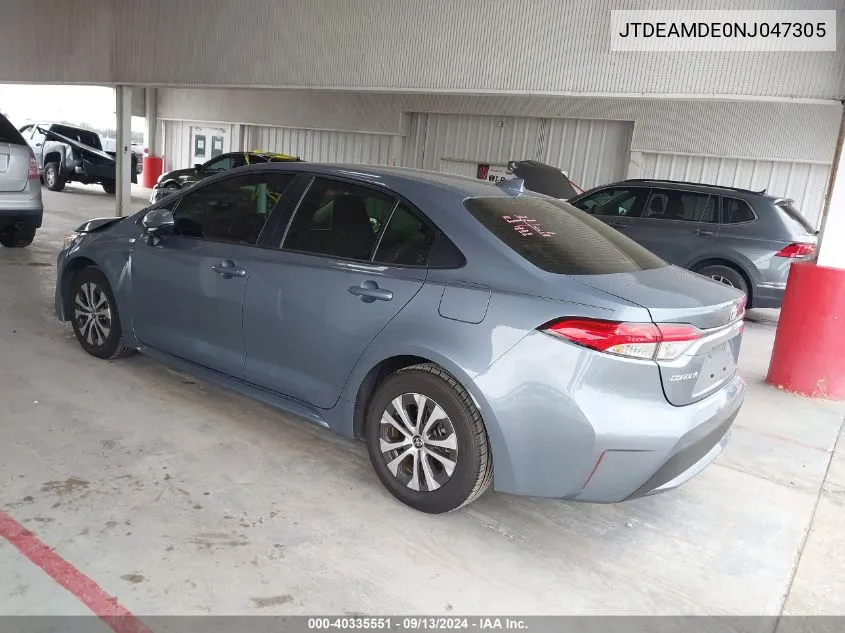 2022 Toyota Corolla Le VIN: JTDEAMDE0NJ047305 Lot: 40335551