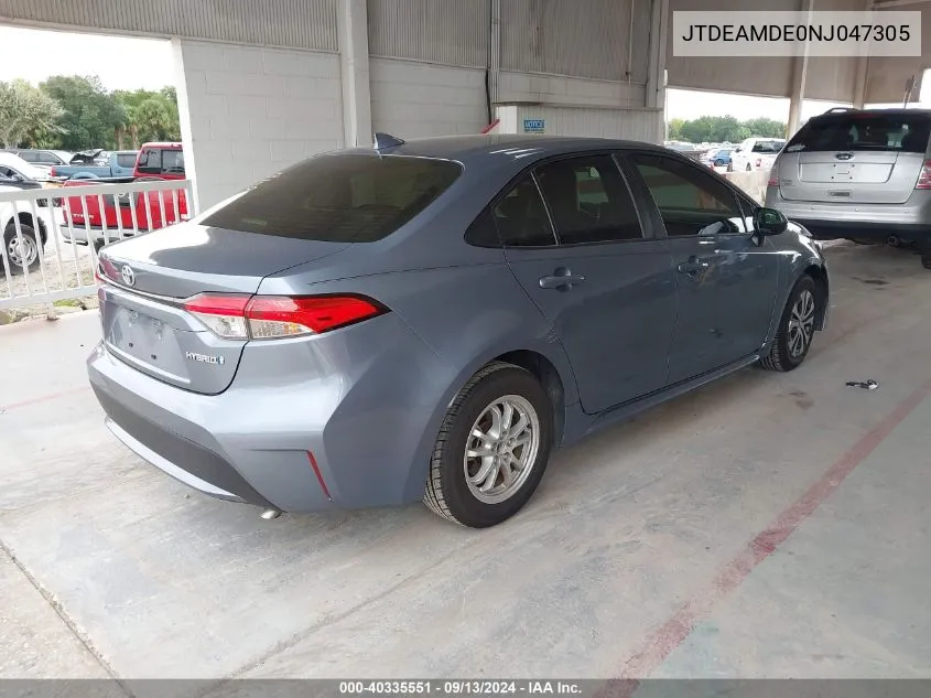 2022 Toyota Corolla Le VIN: JTDEAMDE0NJ047305 Lot: 40335551