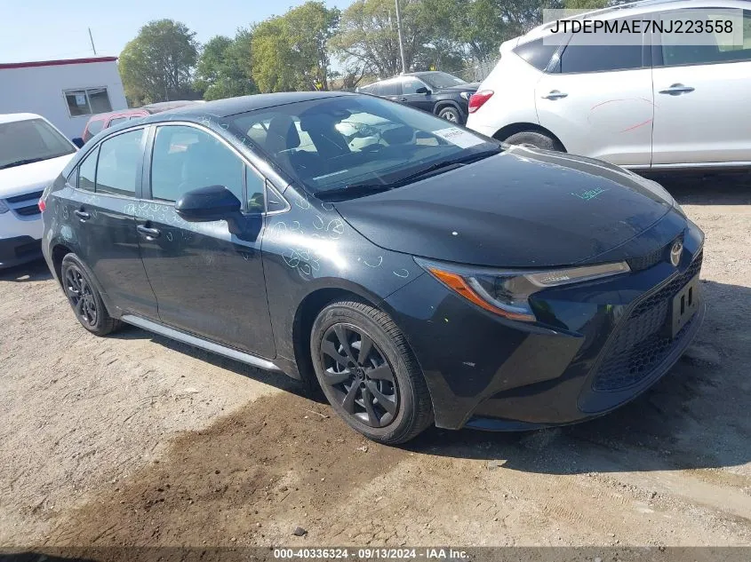 2022 Toyota Corolla Le VIN: JTDEPMAE7NJ223558 Lot: 40336324