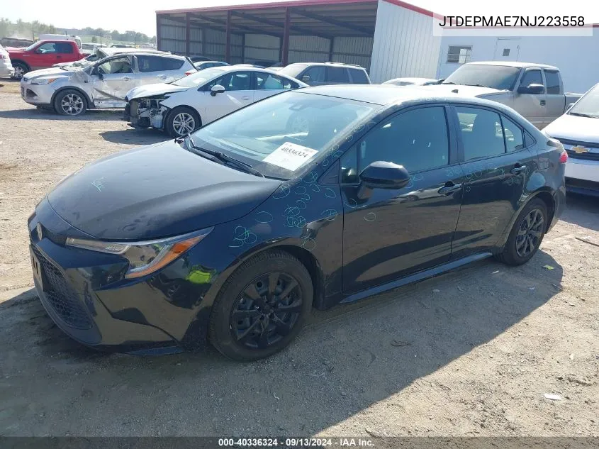 JTDEPMAE7NJ223558 2022 Toyota Corolla Le