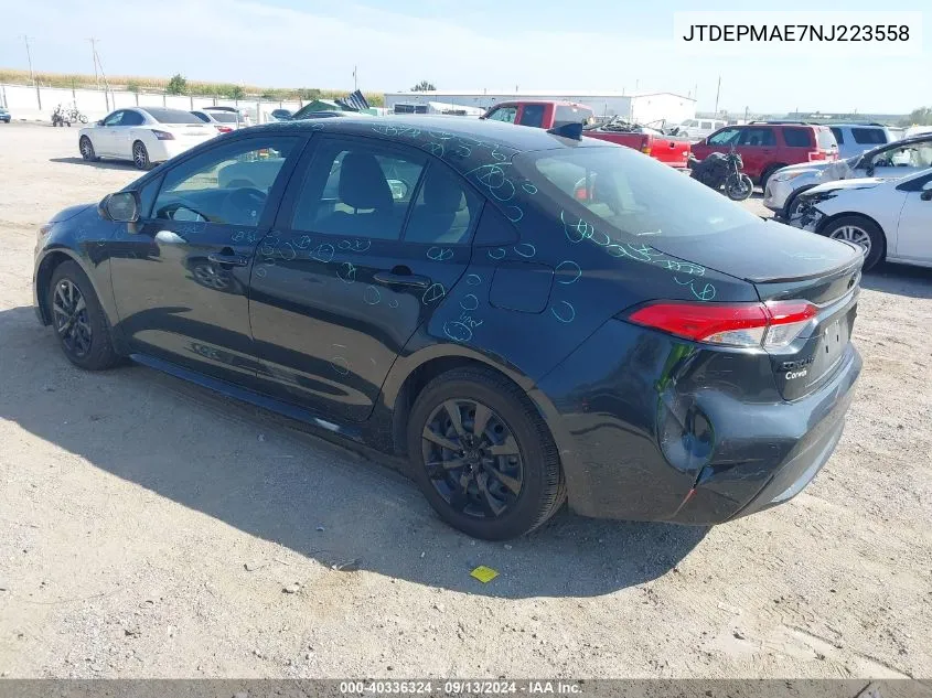 JTDEPMAE7NJ223558 2022 Toyota Corolla Le