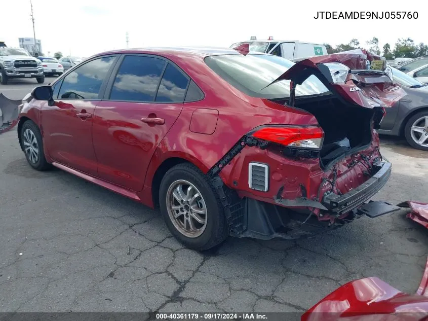 2022 Toyota Corolla Hybrid Le VIN: JTDEAMDE9NJ055760 Lot: 40361179