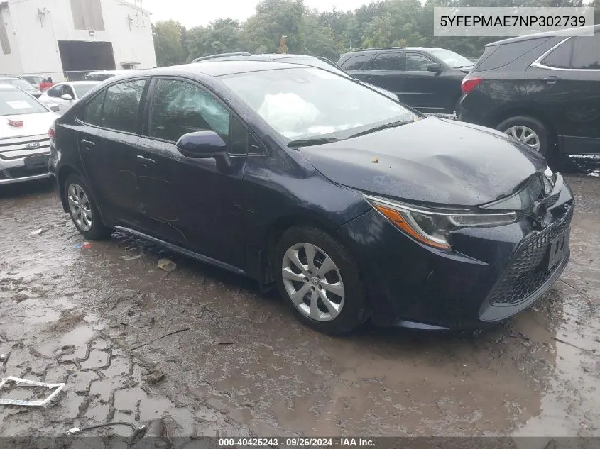 5YFEPMAE7NP302739 2022 Toyota Corolla Le