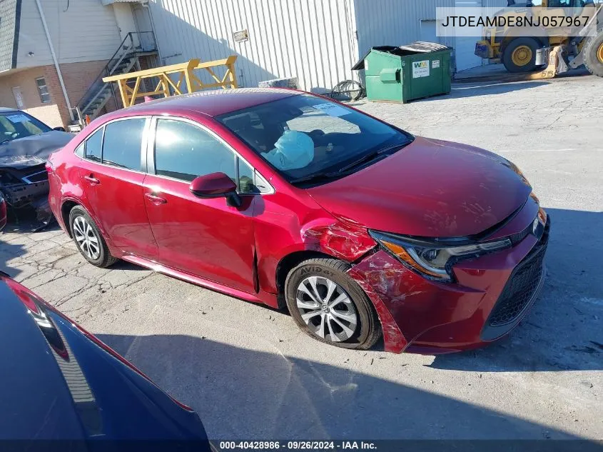 JTDEAMDE8NJ057967 2022 Toyota Corolla Hybrid Le