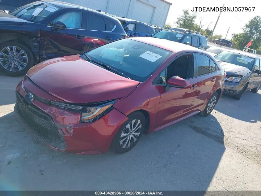 JTDEAMDE8NJ057967 2022 Toyota Corolla Hybrid Le