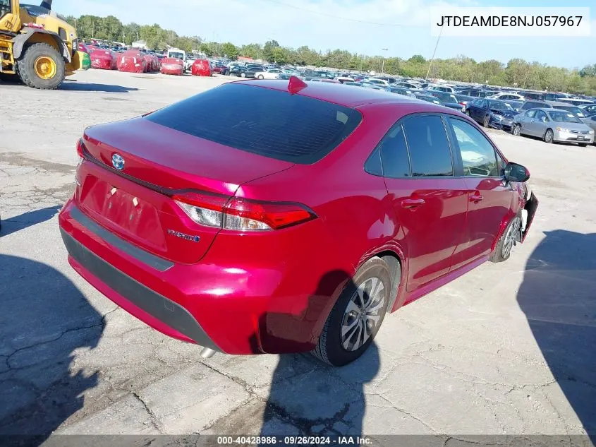 JTDEAMDE8NJ057967 2022 Toyota Corolla Hybrid Le